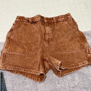 Orange blue jean shorts!